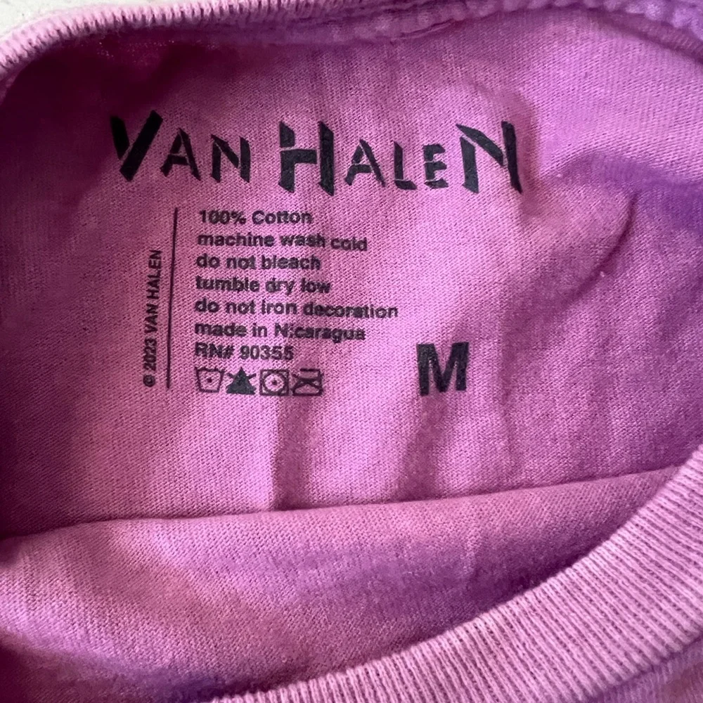 Van Halen 1978 Tour Purple Band Tee 100% Cotton